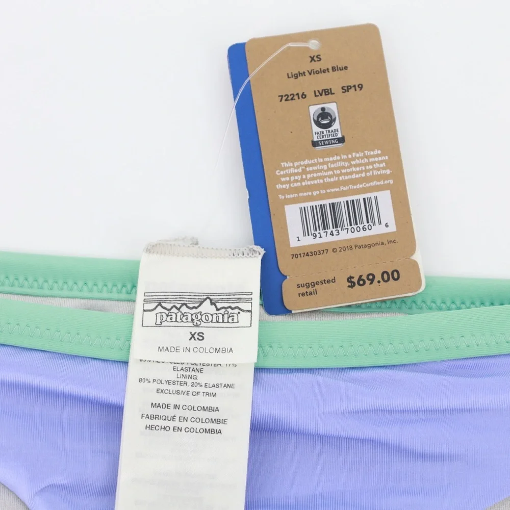 NWT Patagonia Nanogrip Bikini Bottom Violet Blue‎